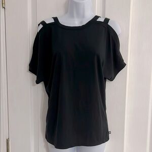 Fabletics Black Sleeve Cut Out Blouse